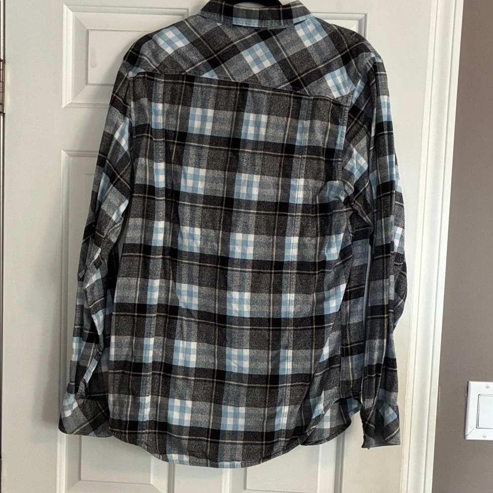 Billabong Men's Plaid Button-Down Shirt - Gray, Light Blue - Picture 2 of 6